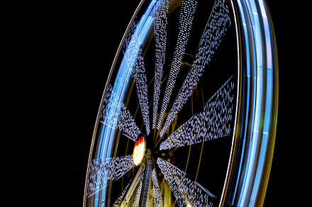 Defocused Ferris Wheel at night., an Arts & Entertainment Photo by Shootdiem