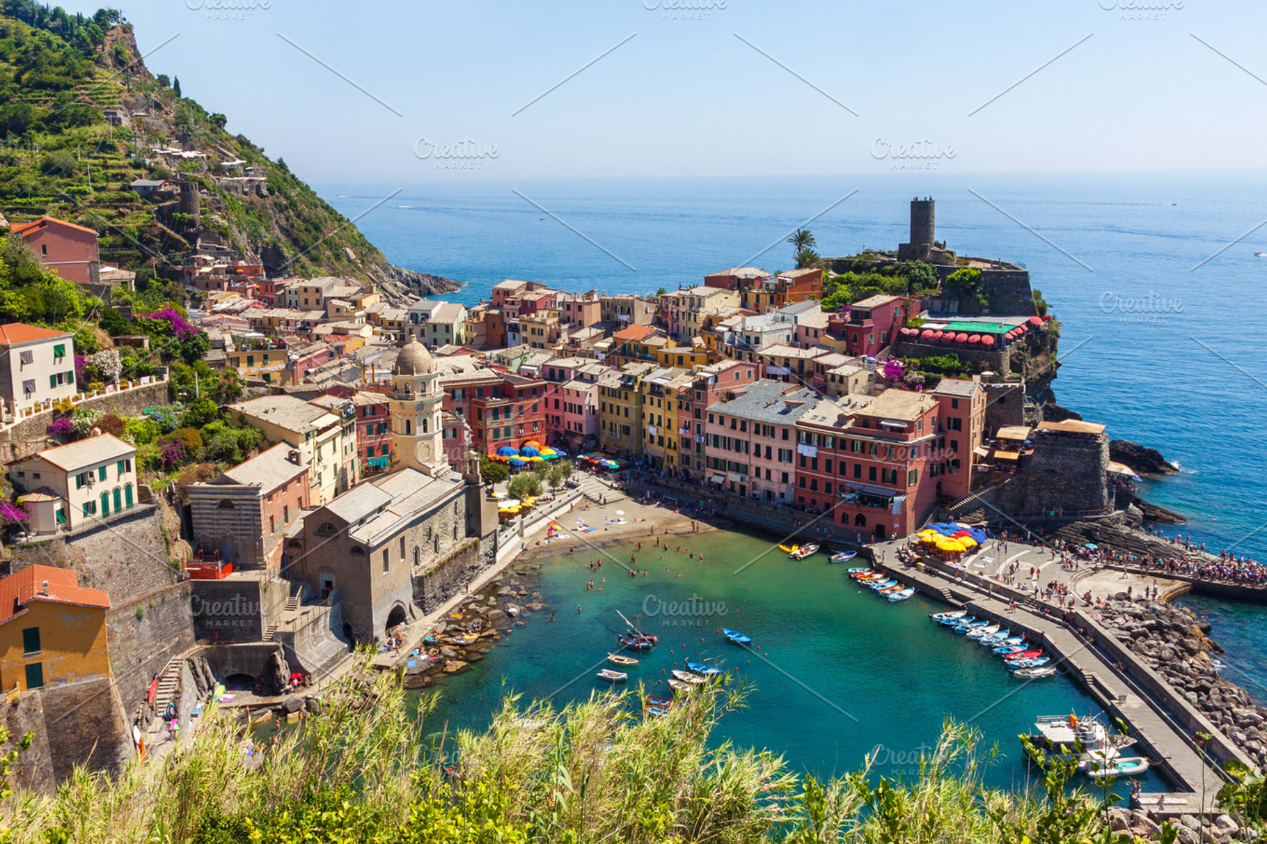 Vernazza town view in Cinque Terre, an Architecture Photo by BOOCYS