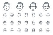 50 Emotion line icons, an Outline Icon by vladimir..lavrentev (Thumbnail 1 of 6)