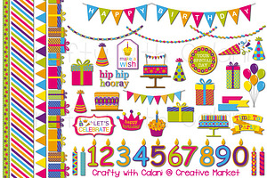 Colorful Children Birthday Clipart