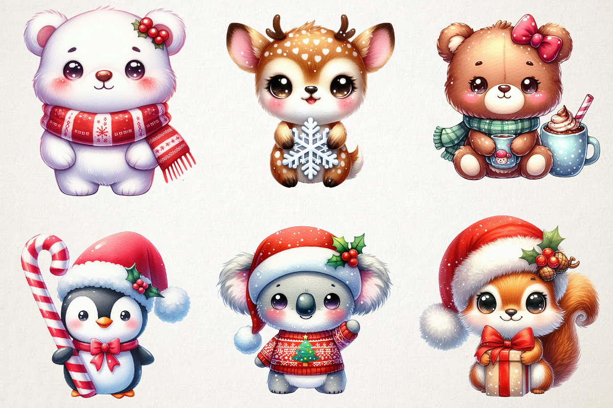 Kawaii Christmas Animals – PNG, an Illustration by RobertsArt (Photo 4 of 7)