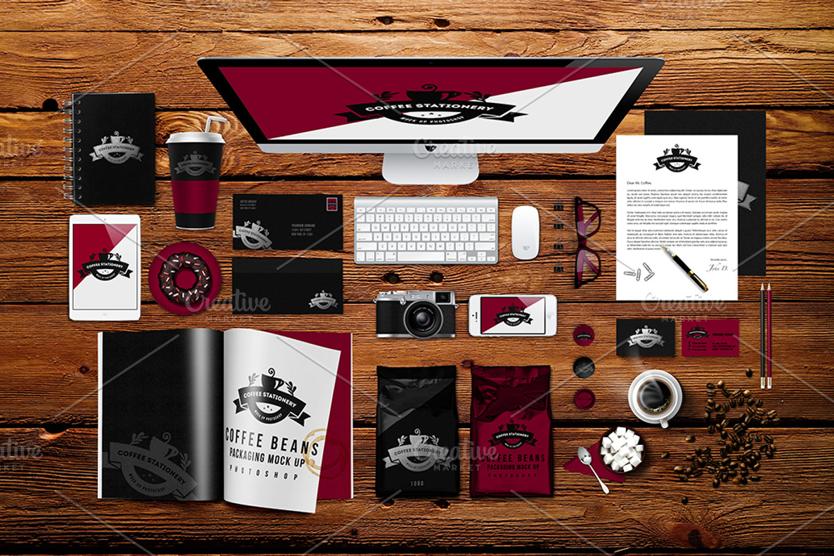 Coffee Stationery Mockup, a Cups & Container Mockup by MergeIdea (Photo 2 of 2)