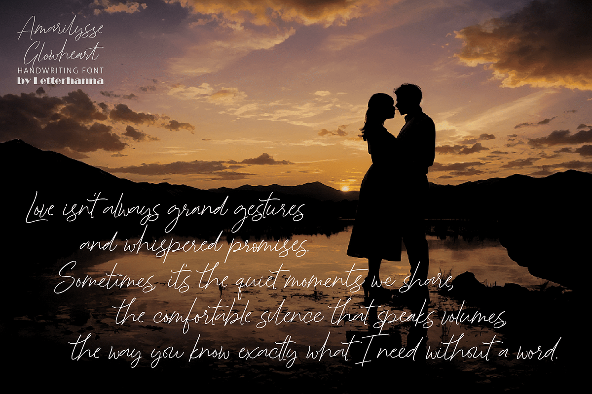 Amarilysse Glowheart Font, a Handwritten Font by Letterhanna Studio (Photo 4 of 13)