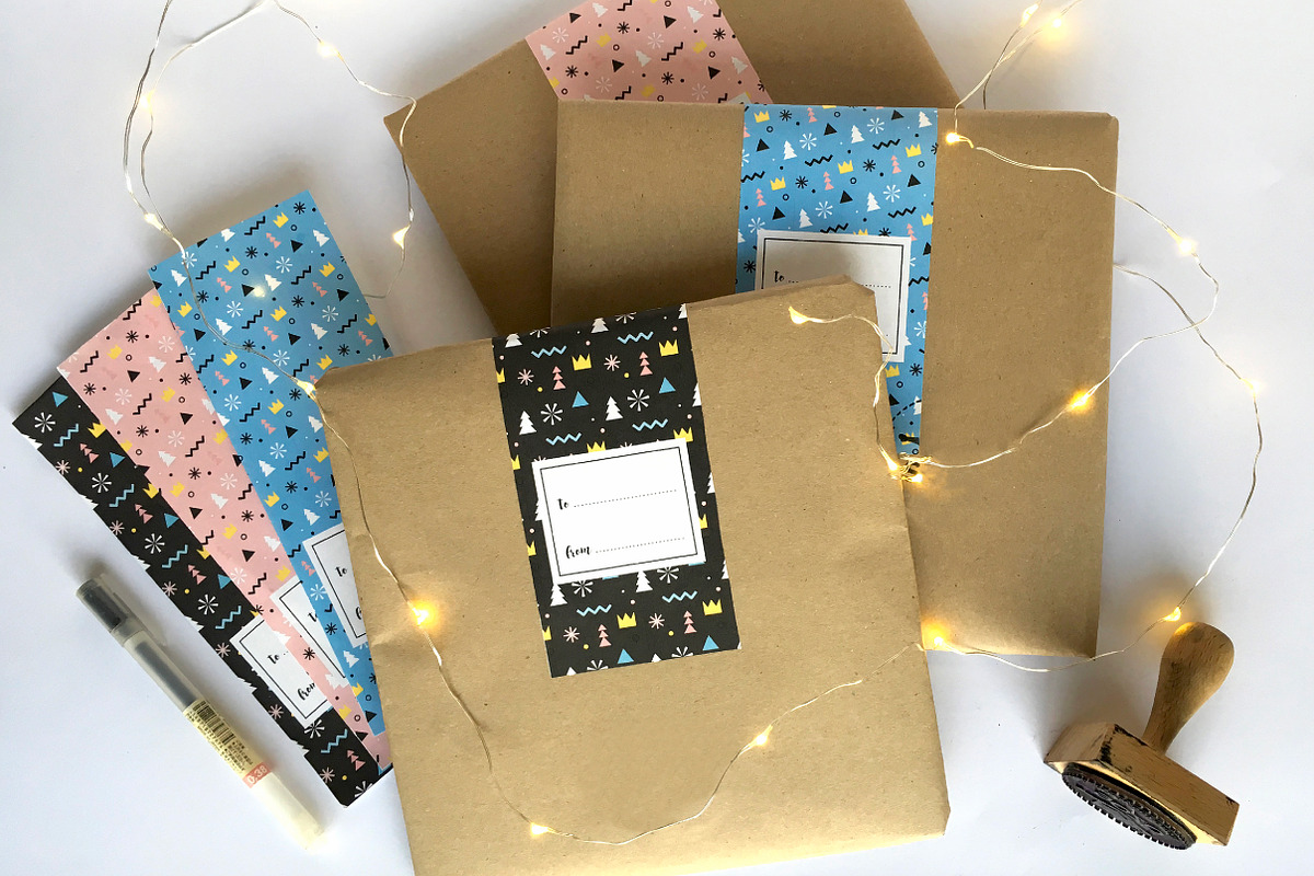 Geometric Christmas graphic set, an Illustration by Marish (Photo 8 of 8)