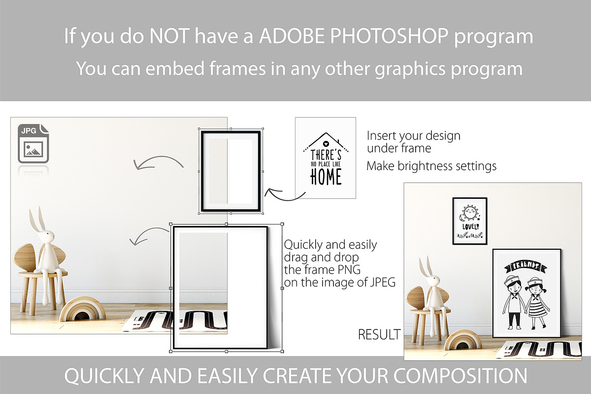Kids Frames & Wall Mockup Bundle - 5, a Print Template by Yuri-U (Photo 30 of 32)