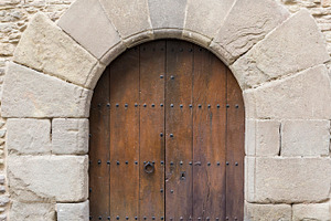 Old wooden door containing ancient, antique, and architecture