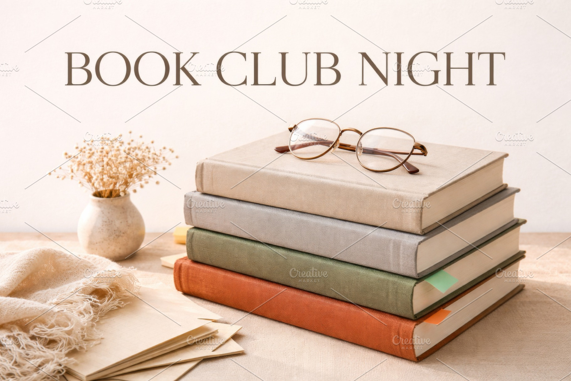 Stack of books with eyeglasses on ta, a Photo by Dvoevnore photos