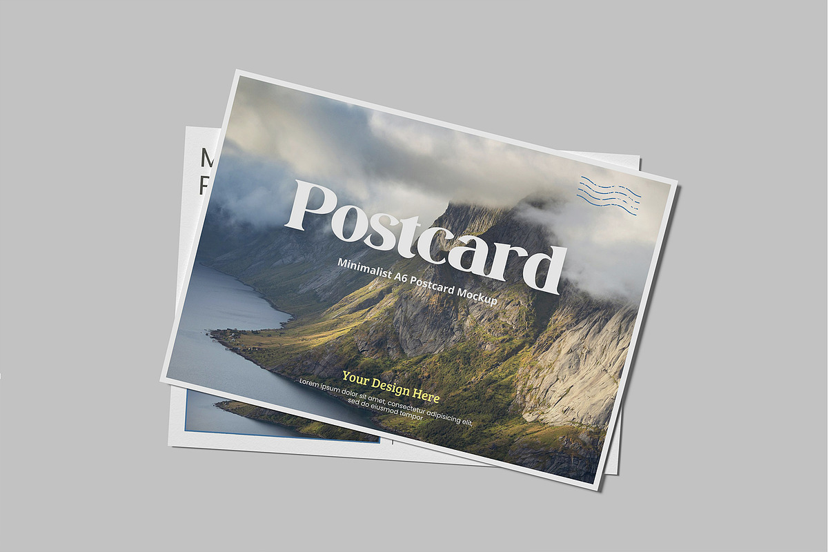 Minimalist A6 Postcard Mockup, a Card Template by lamorastudio (Photo 4 of 11)