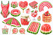 Watermelon Vibes Watercolor Clipart, a Food Illustration by Whimsy Brush Studio (Thumbnail 4 of 8)