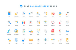 Foreign language learning icons, an Education Illustration by Lemberg Vector