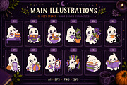 49 Cozy Halloween Ghost Illustration, a Seasonal Illustration by Christine Krahl (Thumbnail 2 of 18)