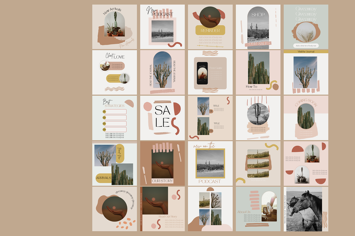 Aesthetic Instagram Templates, a Social Media Template by Wild Wander Collective (Photo 5 of 8)