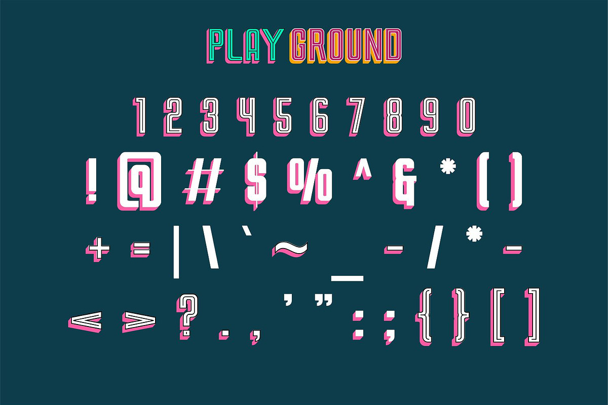 Play Ground Font | 3D Font, a Sans Serif Font by WhymoreArt (Photo 10 of 10)