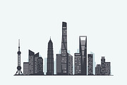 Shanghai skyline, a Work Illustration by GlebTagirov (Thumbnail 2 of 2)