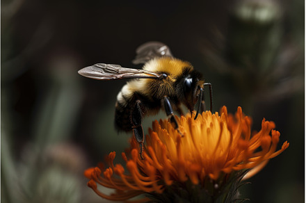 macro shot of bumblebee hovering, a Nature Photo by Sergey Kotenev