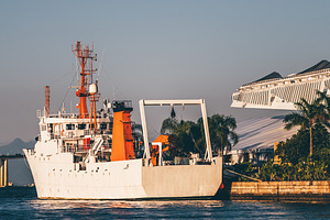 Research Ship By a Pier, a Transportation Photo by SkyNext