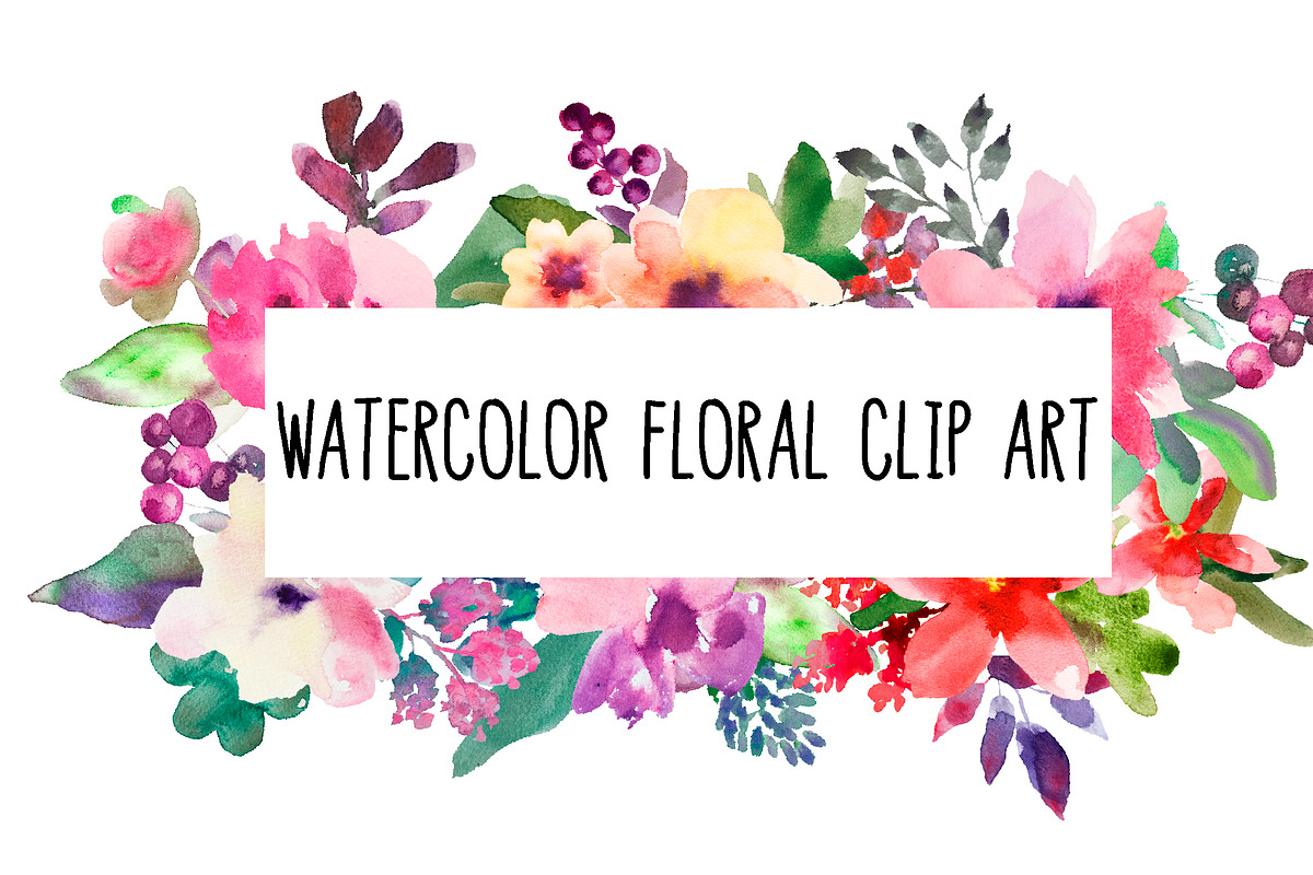 Watercolor flower bundle, an Illustration by GraphicRain (Photo 4 of 9)