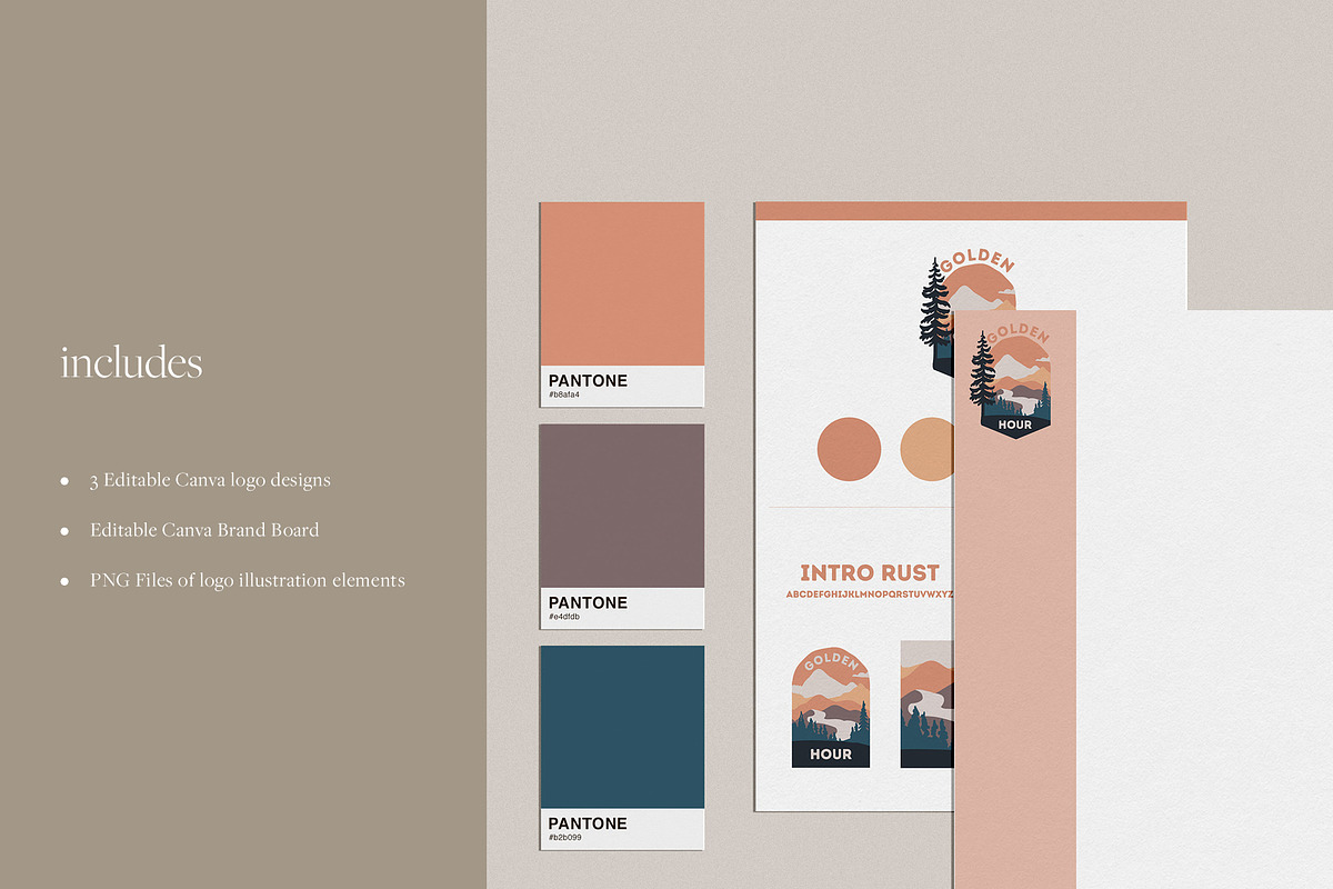 Golden Hour Canva Logo Template, a Branding & Logo Template by Agate Mountain Studio (Photo 2 of 5)