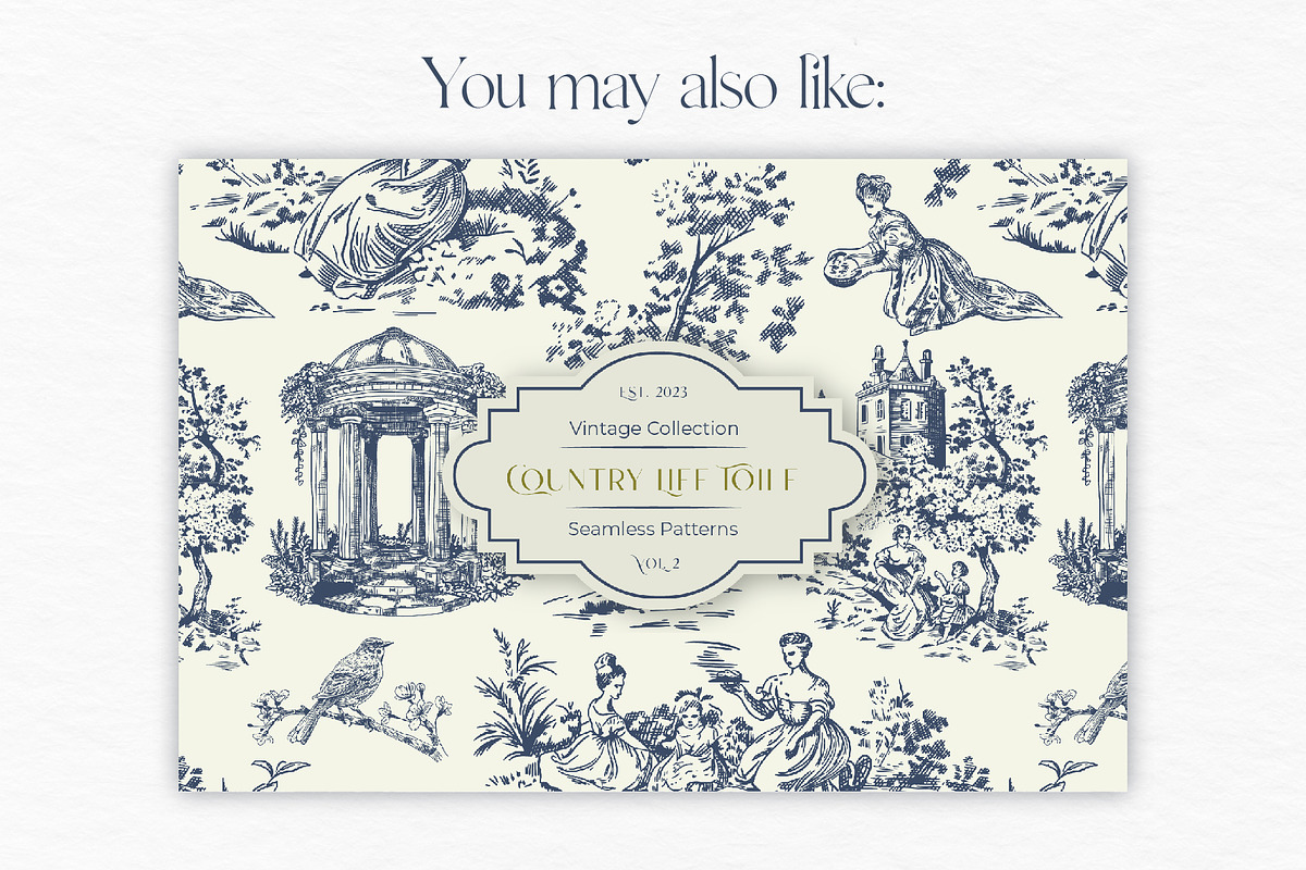 Modern Floral Toile de Jouy Patterns, a Pattern Graphic by AnnArt (Photo 13 of 13)