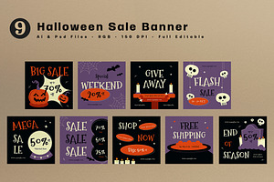 Halloween Sale Square Banner