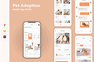 Pet Adoption Mobile App UI Kit, an UI Kit Template by uicube