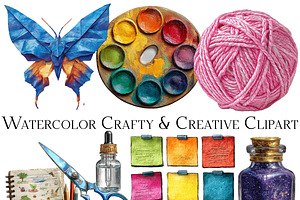 Watercolor Crafty & Creative Clipart