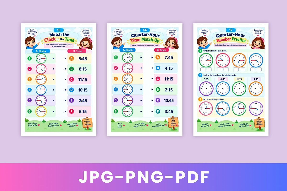 Tick-Tock Quarter-Hour Fun, a Stationery Template by Designmela01 (Photo 2 of 6)