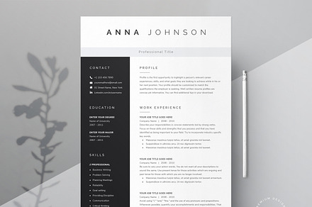 Modern Resume Template | Word, Pages, a Resume Template by DemeDesign