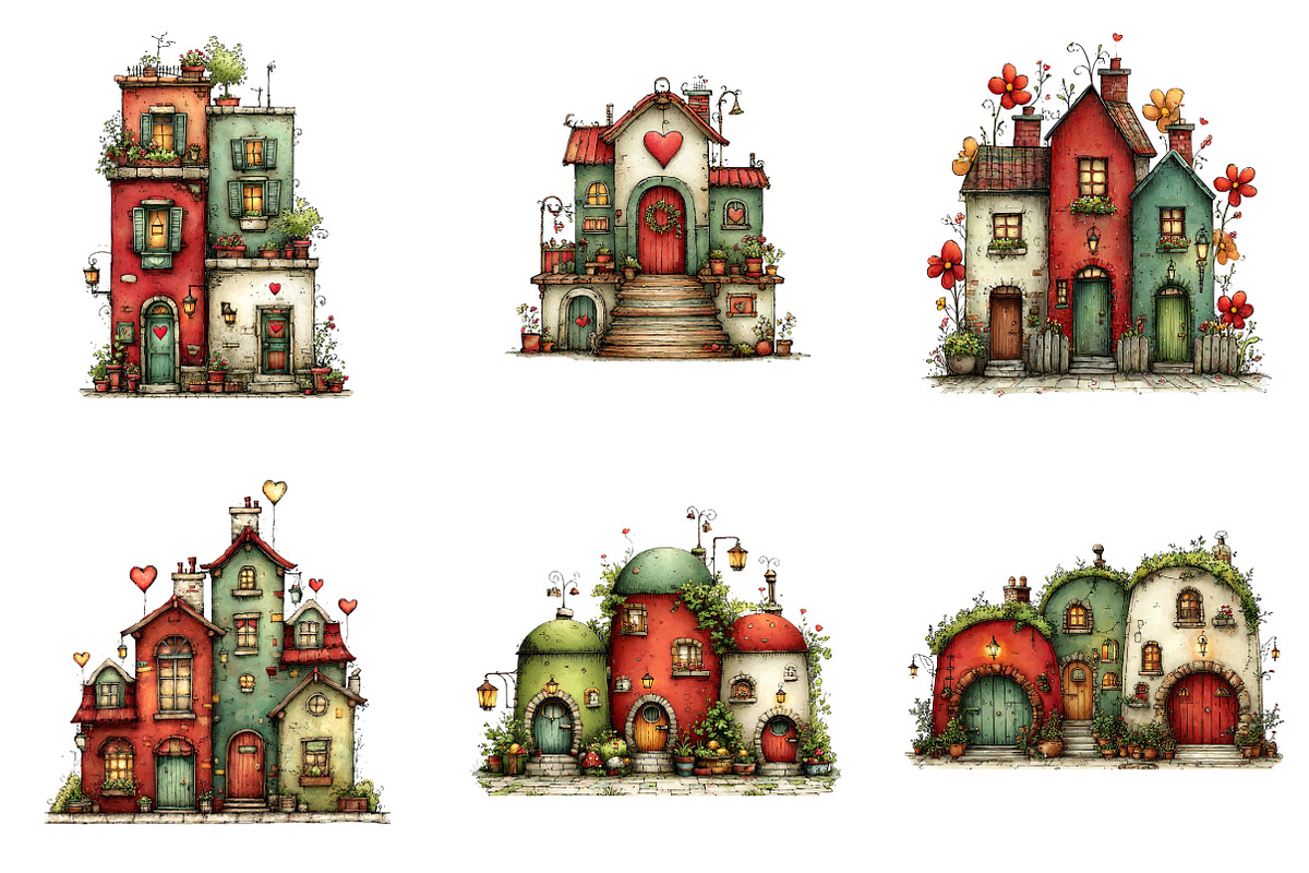 Farmhouse Valentine Clipart, an Illustration by SinaCreation (Photo 3 of 11)