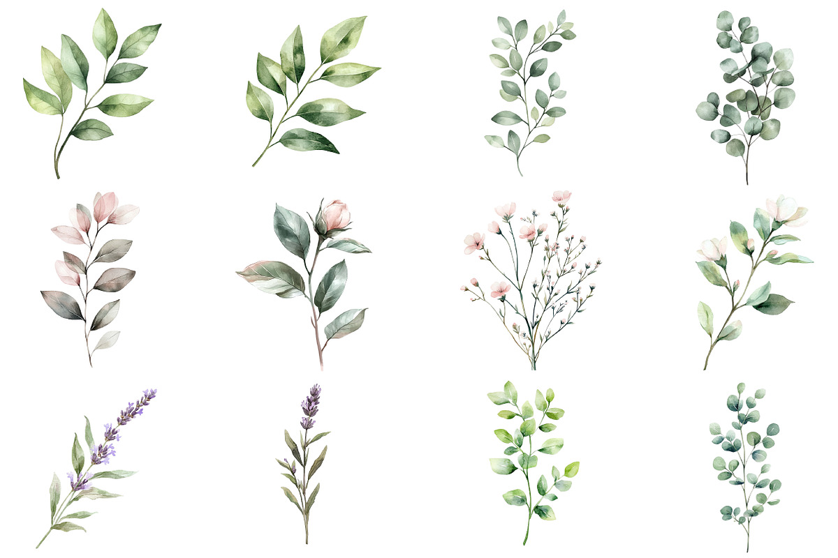 Pastel Watercolor Flower Clipart, an Illustration by DreamCafeArt (Photo 4 of 8)