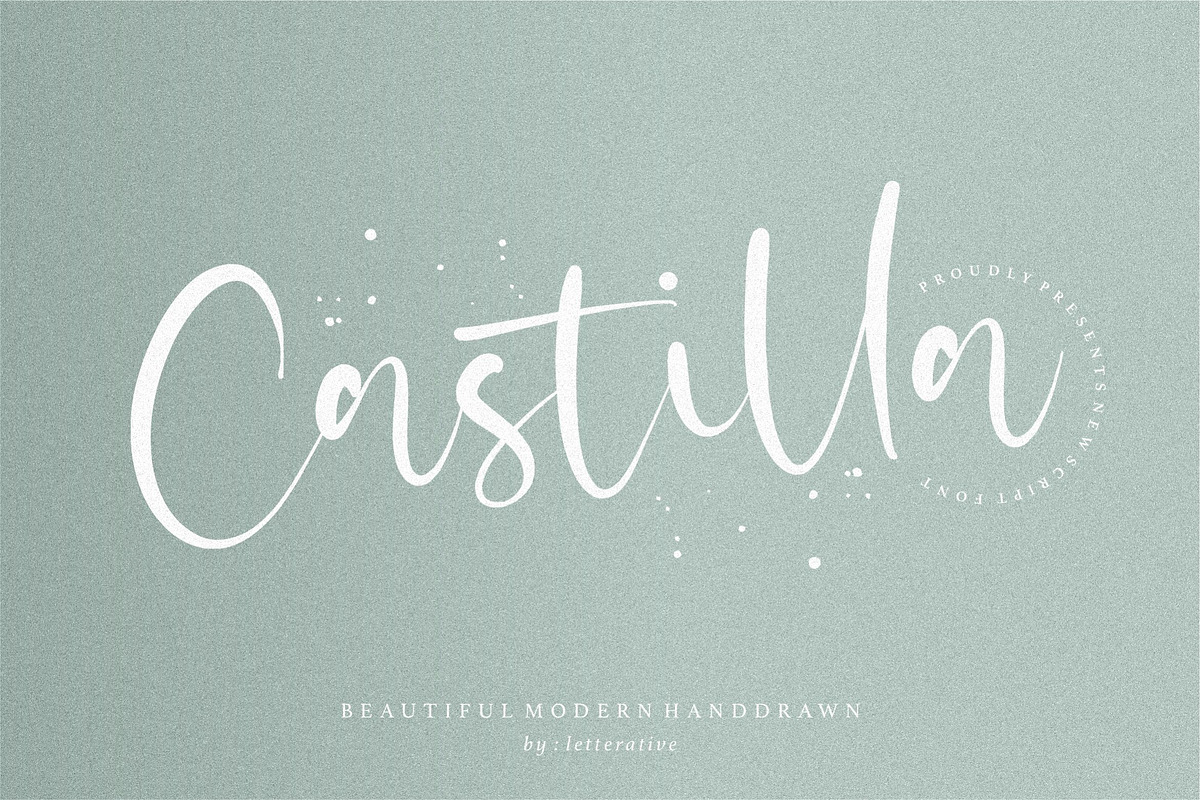 Castilla - Beautiful Modern Font, a Script Font by Letterative Studio (Photo 1 of 7)