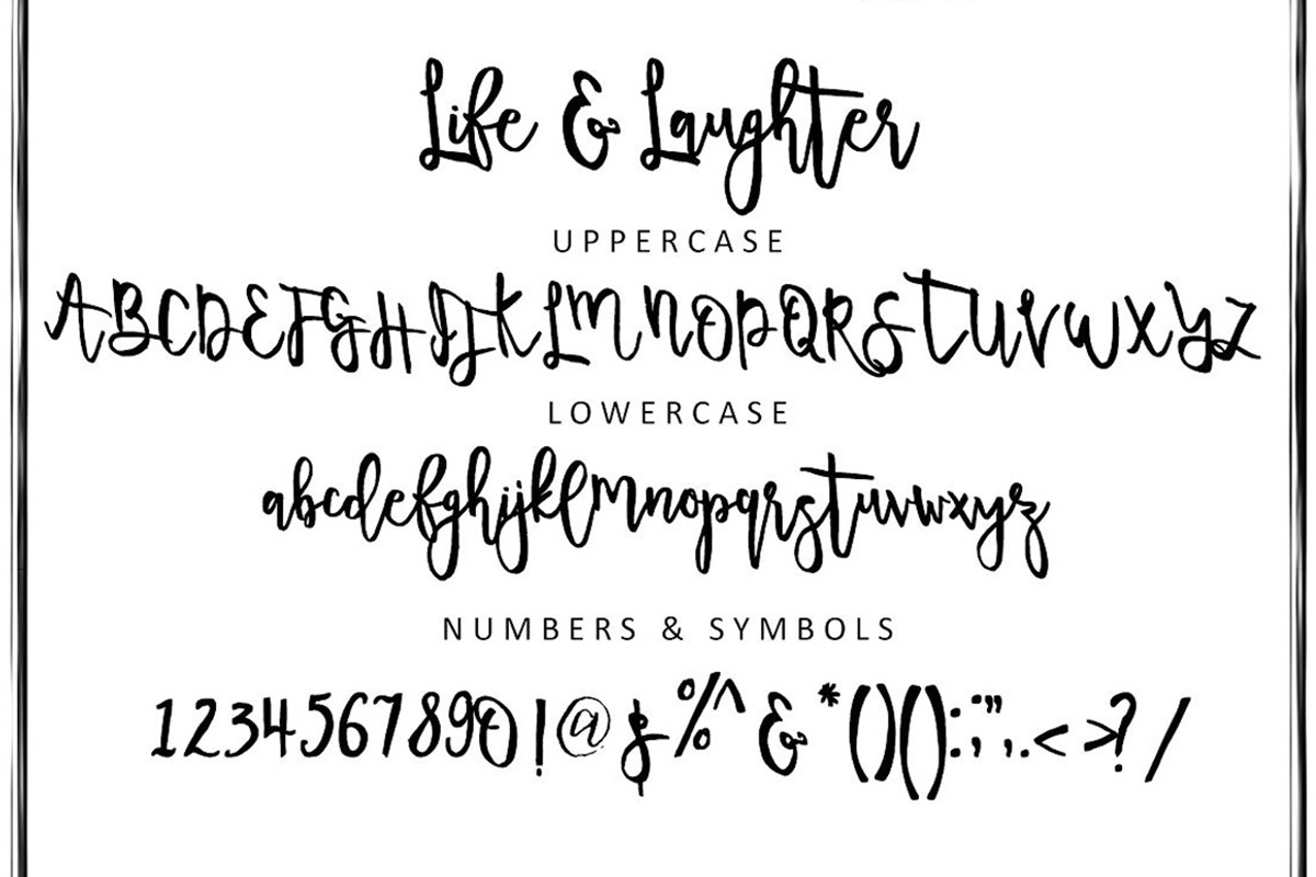 Life & Laughter Font preview 2