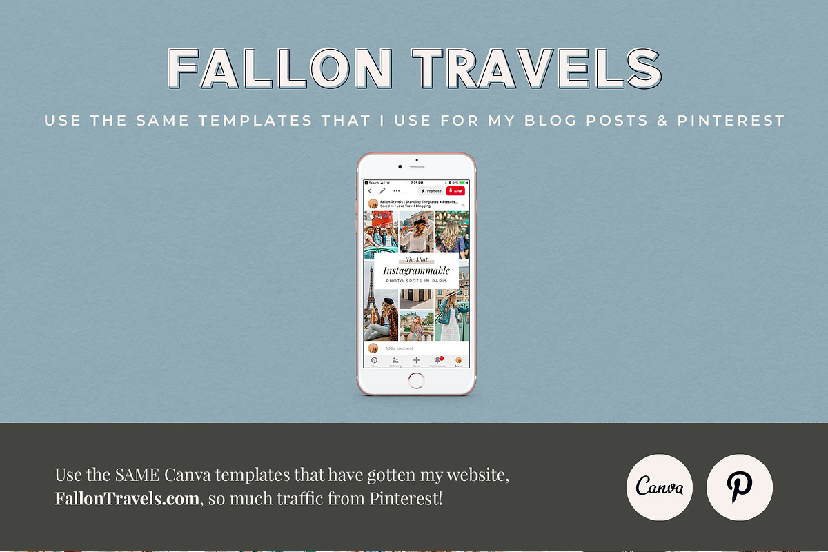 Travel Blogger Pinterest Bundle, a Social Media Template by Fallon Gerst (Photo 7 of 10)