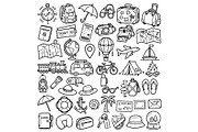 Set of travel outline doodle signs, a Transportation Illustration by Voodz_shop (Thumbnail 1 of 3)