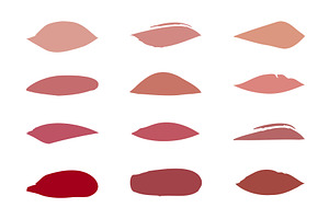Lipstick swatch set with various, an Object Illustration by okskukuruza