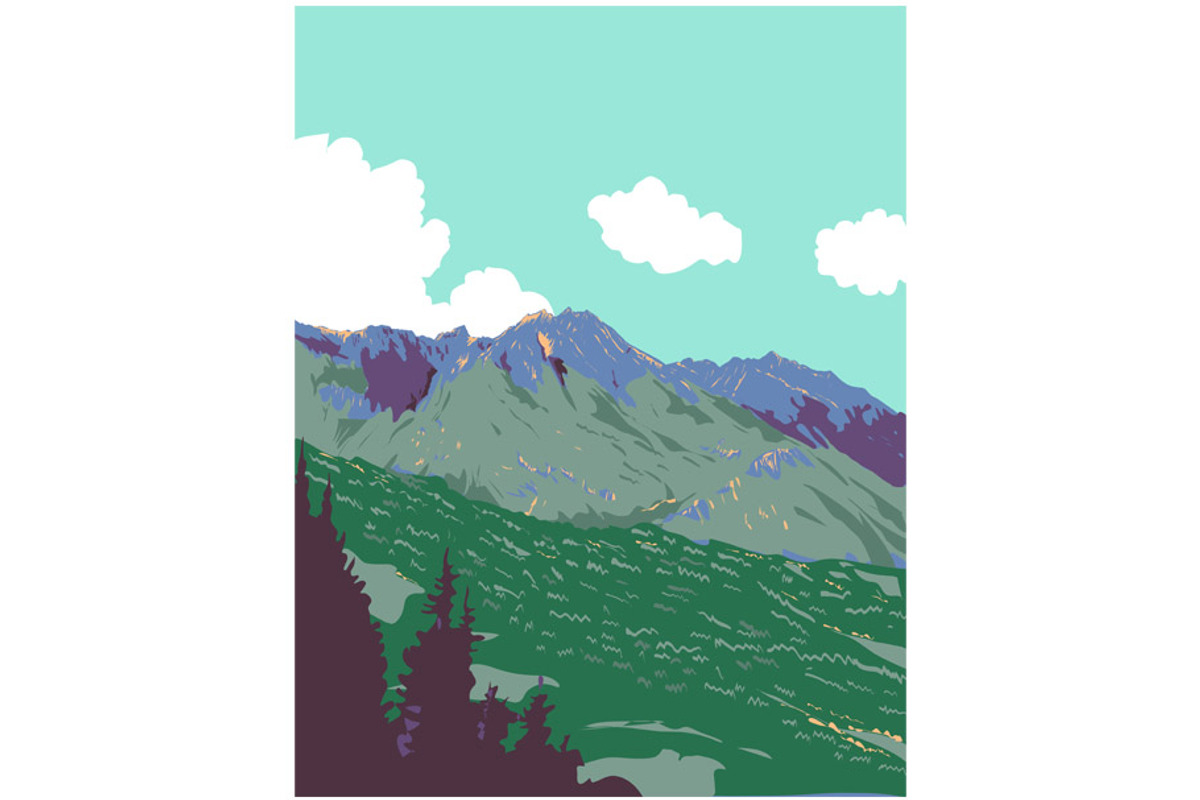 Berchtesgaden Alps Obersalzberg WPA, an Illustration by patrimonio