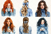 Gold and Blue Christmas Clipart, an Illustration by Libby Wishes (Thumbnail 3 of 7)