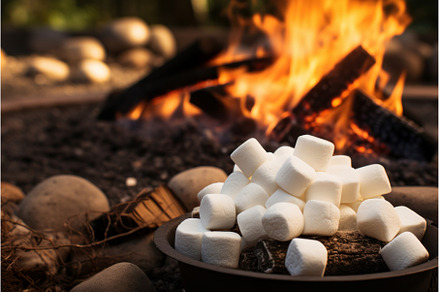 Campfire marshmallow place. Generate, a Nature Photo by Ylivdesign