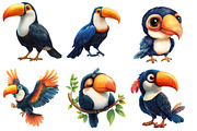 Toucan Watercolor Clipart, an Illustration by Designworld (Thumbnail 2 of 6)