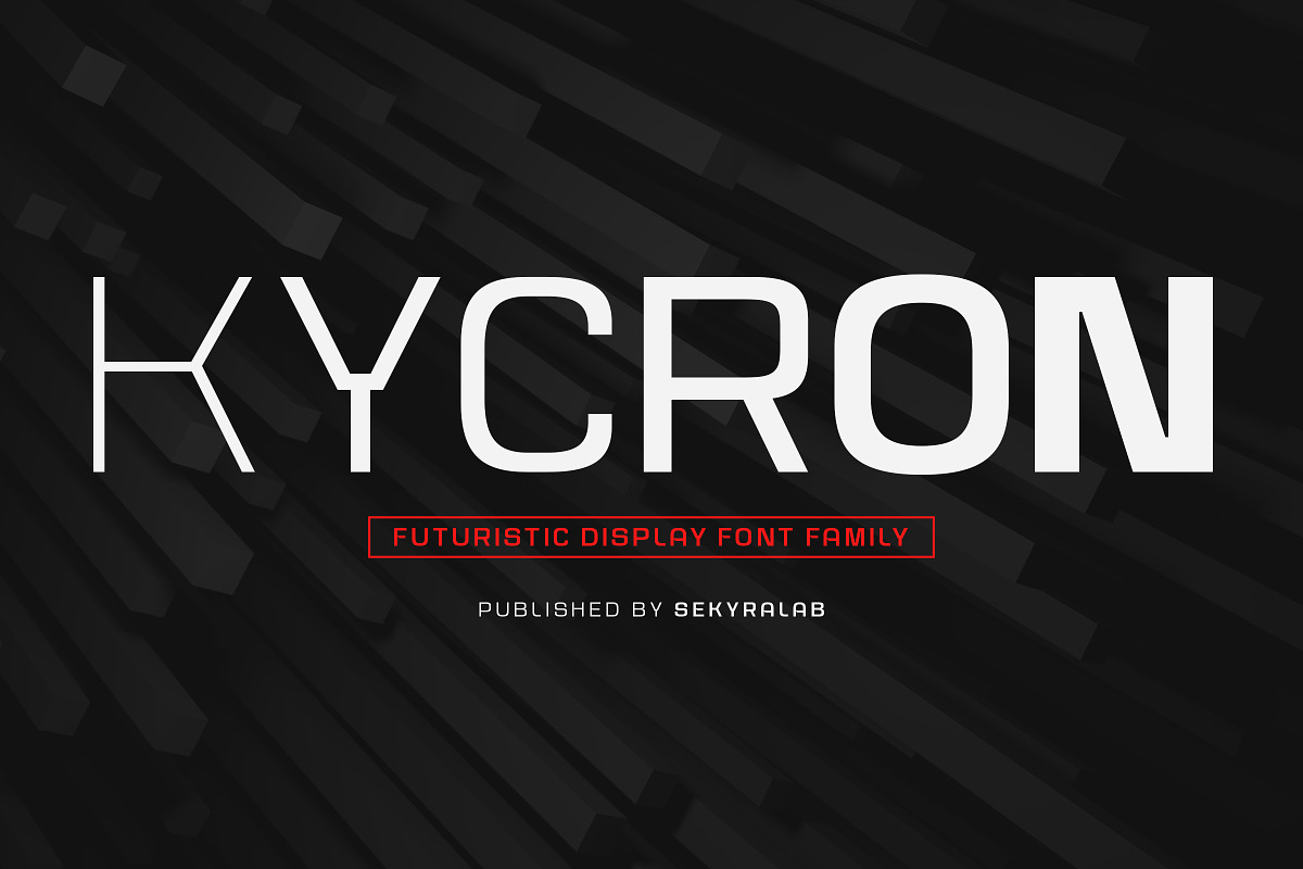 Kycron - Futuristic Sans Font Family, a Sans Serif Font by Sekyra Lab (Photo 1 of 13)