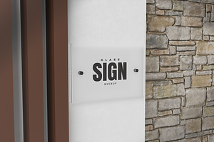 Square Acrylic Wall Sign Mockup