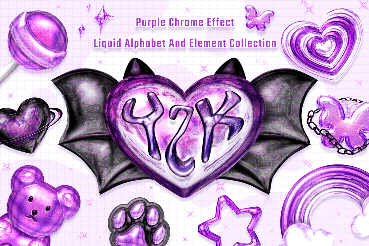 Y2K purple chrome collection, an Object Graphic by JaoGam (Photo 1 of 3)