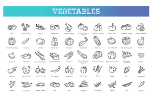 Vector collection with vegetables, a Food Illustration by Tettygreen