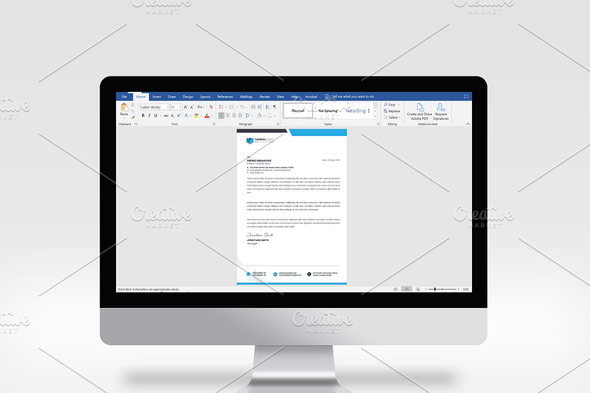 Clean Letterhead, a Stationery Template by Cristal Pioneer (Photo 4 of 5)