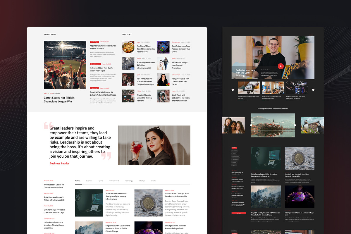 Clean Newspaper & Magazine Website, an UI Kit Template by peterdraw (Photo 8 of 10)