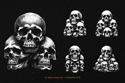 10 Bundle Dark Art Skull Head Pile, an Illustration by Morspective (Thumbnail 3 of 7)
