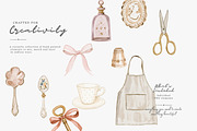 grandmillennial watercolor clipart, a Decorative Illustration by Patishop Art (Thumbnail 4 of 9)