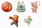 Teddy Bear Sports Clipart, an Illustration by Design Market (Thumbnail 5 of 5)