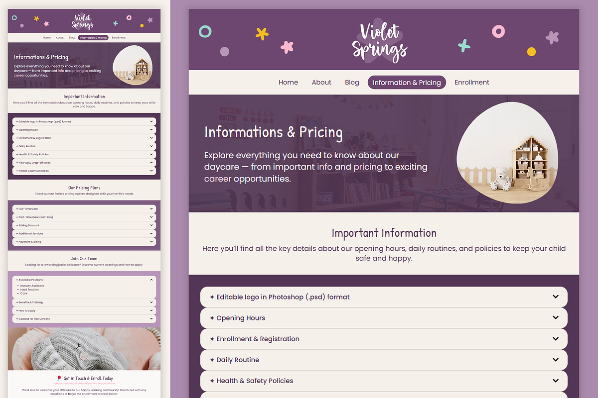 Nursery and Preschool Website preview 3