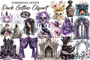 Watercolor Dark Gothic Clipart, an Illustration by designcity5 (Thumbnail 1 of 5)